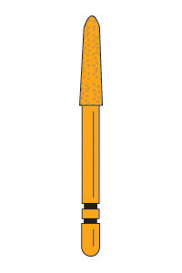 Two Striper FG Gold Plated Curettage (GCP) Diamond Burs FG 5/pk (Premier)