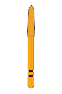 Two Striper FG Gold Plated Curettage (GCP) Diamond Burs FG 5/pk (Premier)