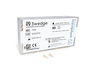 3-Wedge Wooden Wedges 500/Pkg (Polydentia)