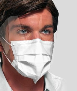 Mask UltraSensitve FogFree W/Shield Secure Fit ASTM Level 3 White 25/Bx