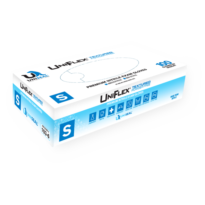 Gloves Nitrile Powder Free Textured UniFlex 100/Box Gloves Nitrile Powder Free Textured UniFlex 100/Box