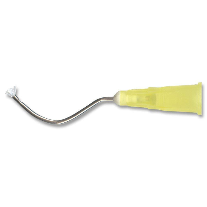 Pre-Bent Yellow Needle W/Brush End (100)