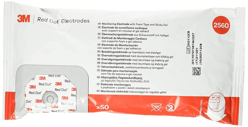 Red Dot™ ECG Monitoring Electrodes Foam, Diaphoretic, 50 ea/Bag Red Dot™ ECG Monitoring Electrodes Foam, Diaphoretic, 50 ea/Bag