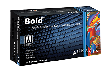 Aurelia Bold BLACK Nitrile Powder Free Exam Glove 100/box Aurelia Bold BLACK Nitrile Powder Free Exam Glove 100/box