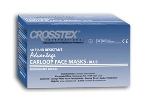 Crosstex Earloop Mask Advantage ASTM L2, Blue 50/Box Crosstex Earloop Mask Advantage ASTM L2, Blue 50/Box