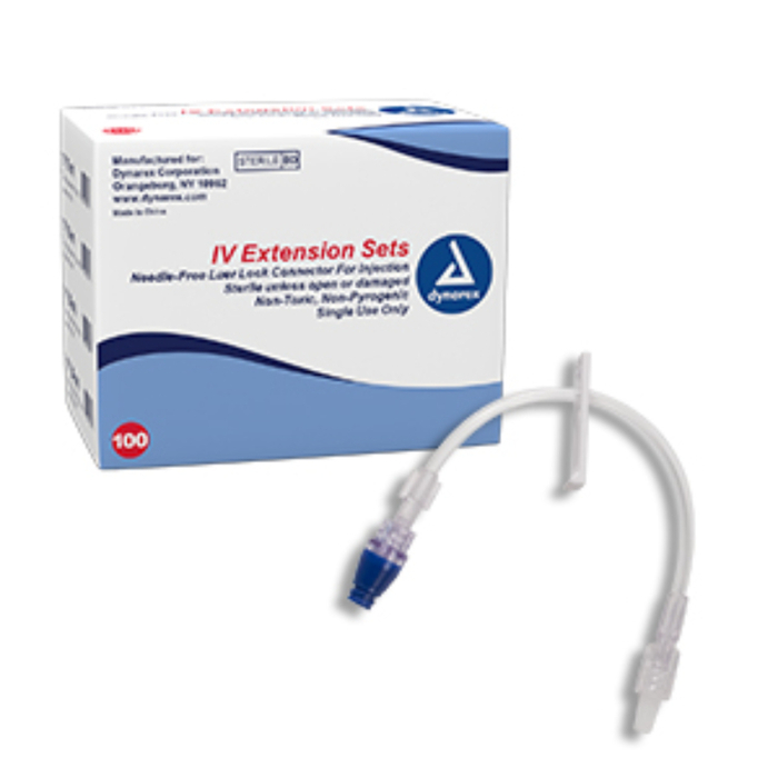 IV Extension Set Needle Free LL Connector, 100/bx (Dynarex) IV Extension Set Needle Free LL Connector, 100/bx (Dynarex)