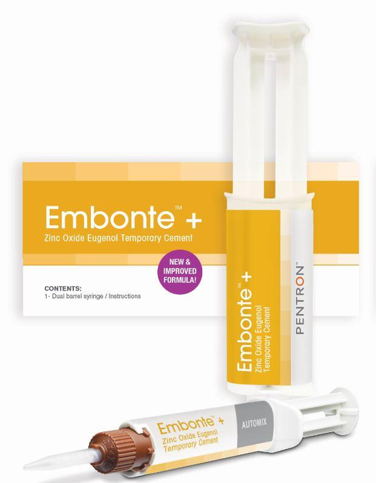 Embonte+ ZOE Temporary Cement Dual Barrel Syringe (Pentron) Embonte+ ZOE Temporary Cement Dual Barrel Syringe (Pentron)