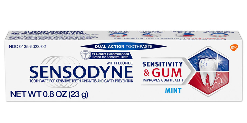 Sensodyne Sensitivity and Gum Toothpaste, Mint, 0.8 oz. tube, 36/cs Sensodyne Sensitivity and Gum Toothpaste, Mint, 0.8 oz. tube, 36/cs