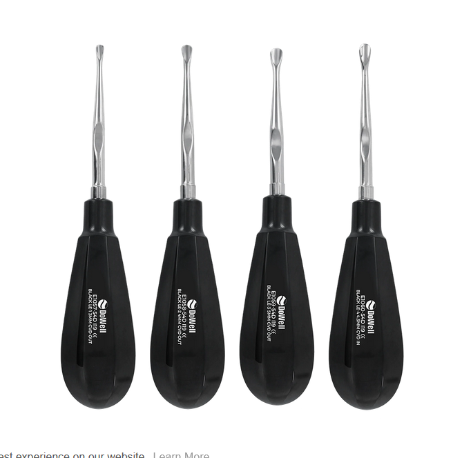 Atraumatic Extraction Luxation Elevator Black Titanium Kit Atraumatic Extraction Luxation Elevator Black Titanium Kit