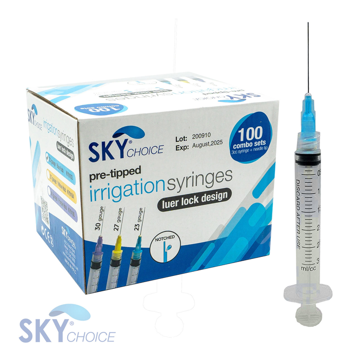 Endodontic Irrigation 3 cc Luer Syringe Combo 100/pkg Endodontic Irrigation 3 cc Luer Syringe Combo 100/pkg