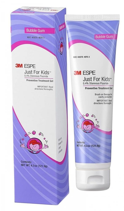 Just For Kids Brush-On Gel 0.4% Stannous Fluoride Gel Bottle, 4.3 oz (3M) Just For Kids Brush-On Gel 0.4% Stannous Fluoride Gel Bottle, 4.3 oz (3M)