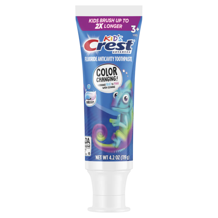 Toothpaste Kids 3+ Years Color Change Bubble Gum 4.2 oz Tube, 24/cs Toothpaste Kids 3+ Years Color Change Bubble Gum 4.2 oz Tube, 24/cs