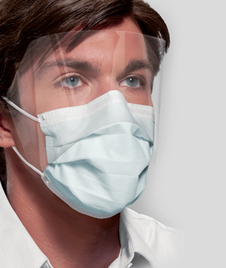 Mask Blue Isofluid Fog Free w/Shield  ASTM Level 1 Anti-Fog Blue 25/Bx 