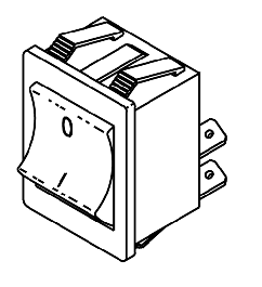 Tuttnauer 1730/2340/2540/EZ Power Switch Rocker switch (On-Off), Legend: I/O; Green lens