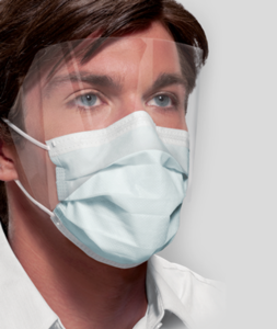 Mask Turquois Isofluid Fog Free w/Shield ASTM Level 1, 25/Box