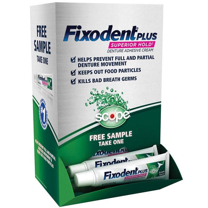 Fixodent Gum Care Adhesive Cream Sample Pack 0.35oz, 50/pk Fixodent Gum Care Adhesive Cream Sample Pack 0.35oz, 50/pk