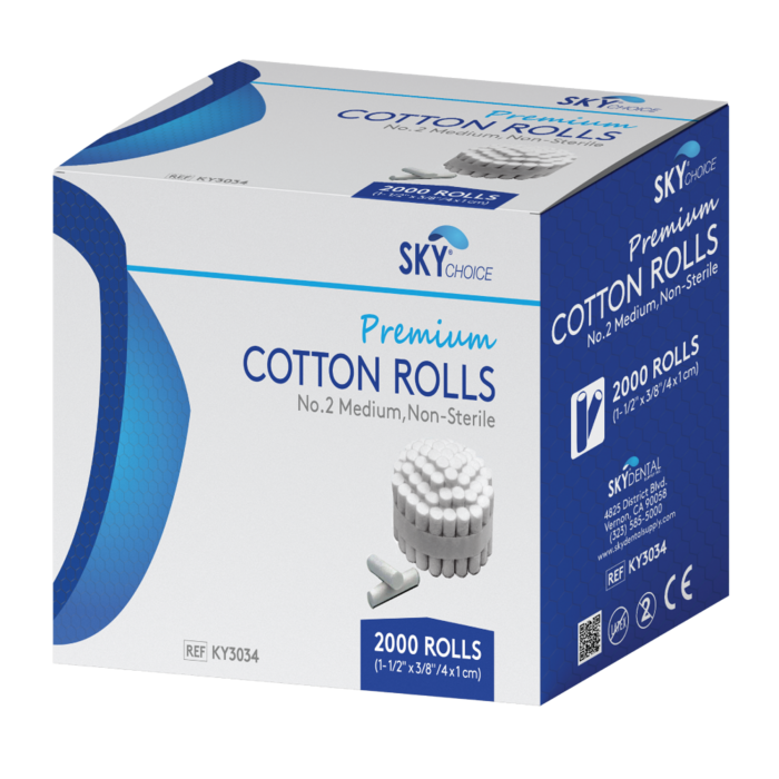 Cotton Rolls #2 Medium (2000/Case) Sky Choice