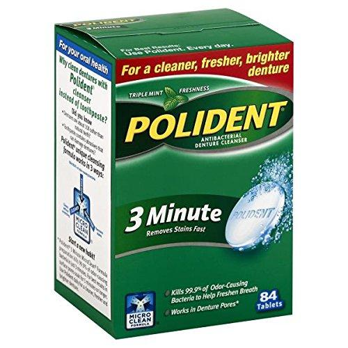 Polident 3-Minute Antibacterial Denture Cleanser, 84 tablets/box Polident 3-Minute Antibacterial Denture Cleanser, 84 tablets/box